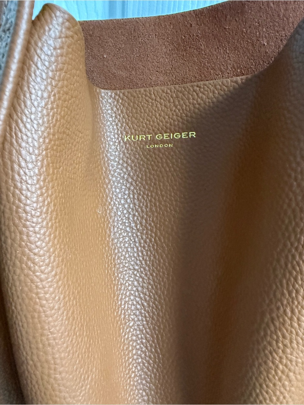 Kurt Geiger Leather Tote Bag in Cognac Brown - Women's Everyday Carry - Picture 2 of 5
